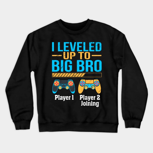 New Brother Shirt I Leveled Up To Big Bro Gamer New Brother Crewneck Sweatshirt by Nikkyta